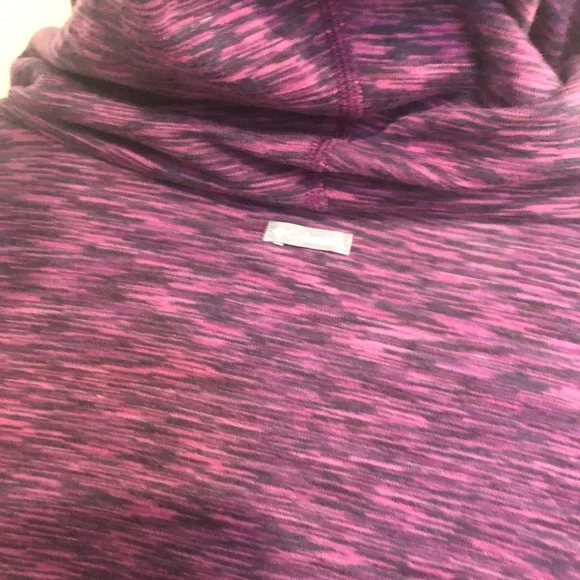 Columbia Cowl Neck Purple Pink Hooded Sweatshirt - Picture 6 of 8